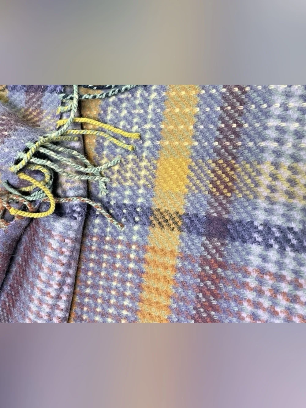 FACONNABLE Made in Italy Lamb Wool Blend Mens Blue Wool Scarf